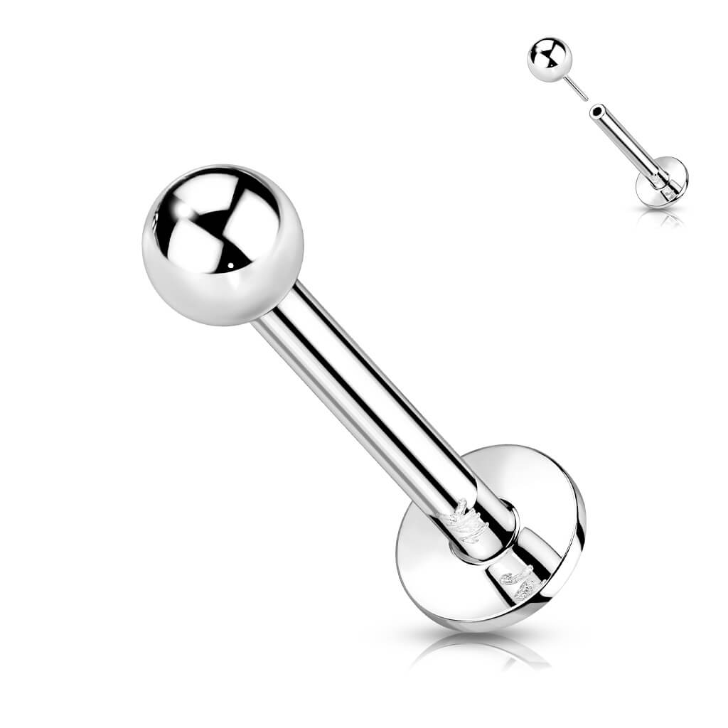 Oro 14 kt Labret Sfera Push-In