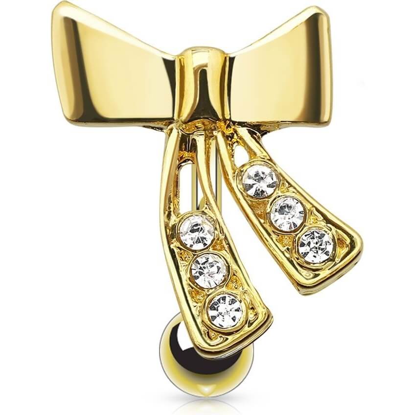 Kolczyk do pępka wstążka cyrkonia