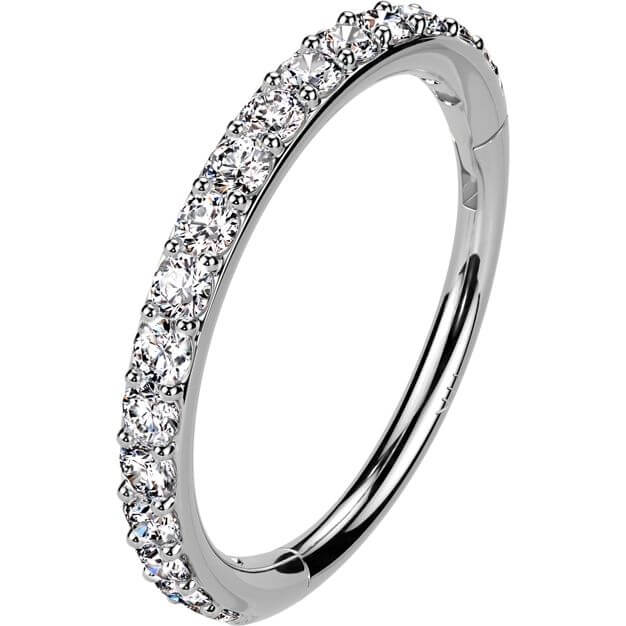 14 Karat Gold Ring Pavefassung Zirkonia Segment