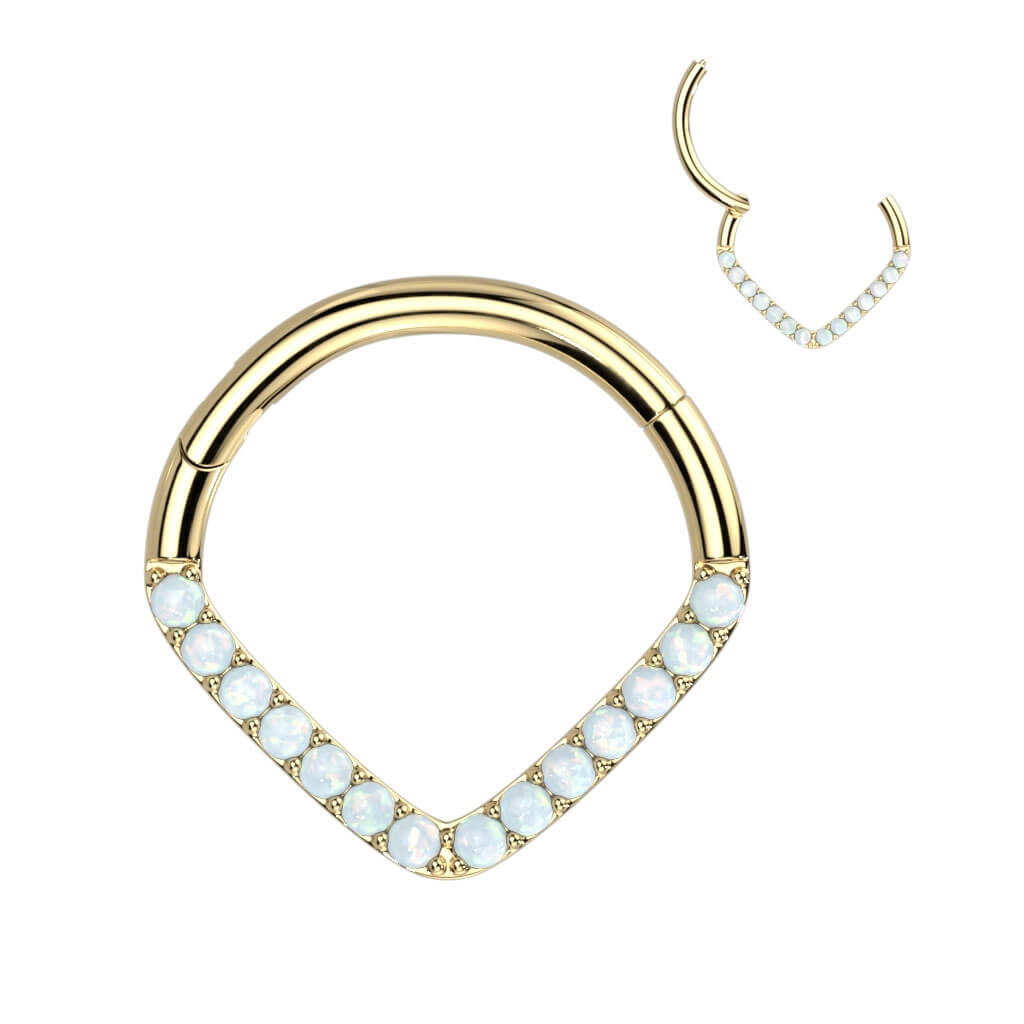 Oro 14kt Anillo Circonita Clicker