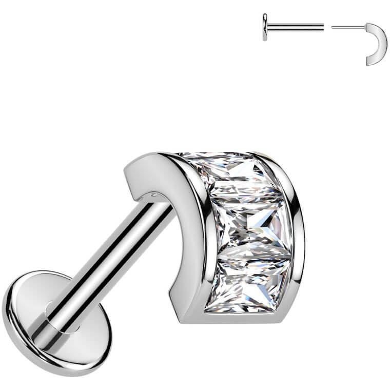 Labret horseshoe zirconia Push-In