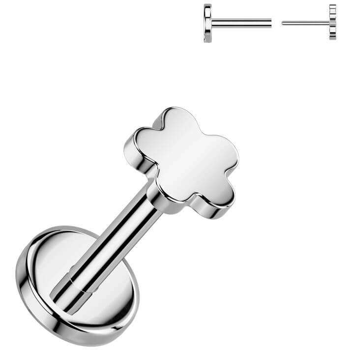 Titanium Labret flower Push-In