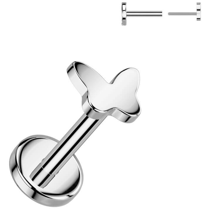 Titanium Labret butterfly Push-In