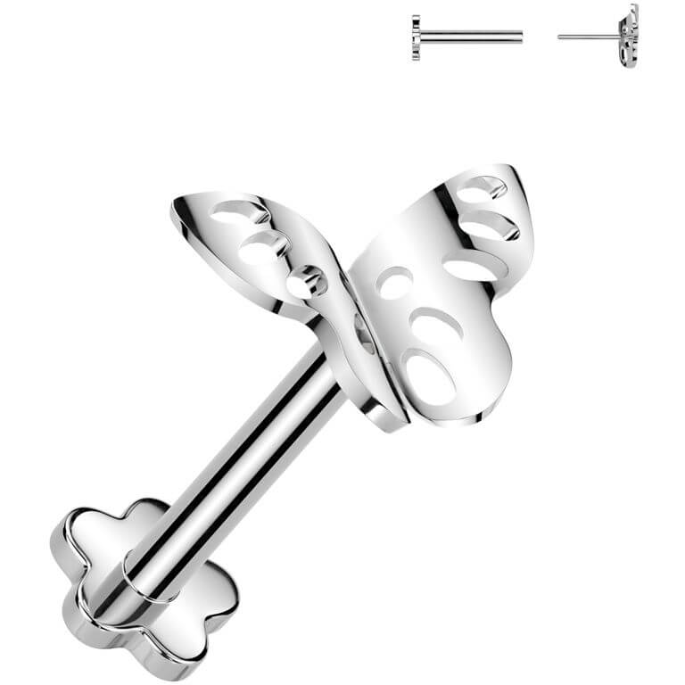 Titanium Labret butterfly Push-In
