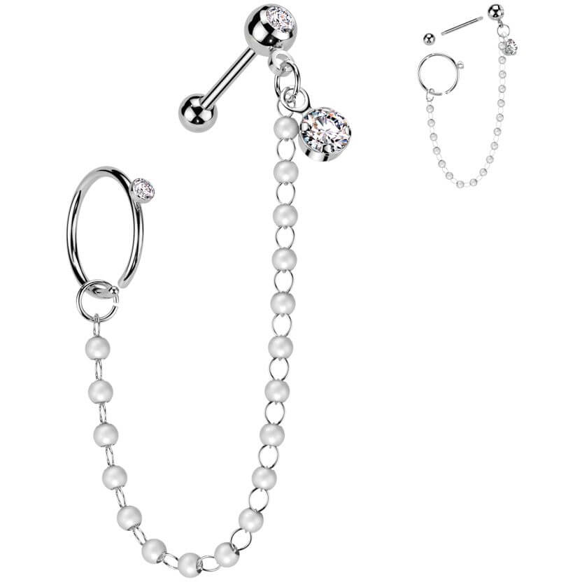 Value Pack barbell pearl chain hoop