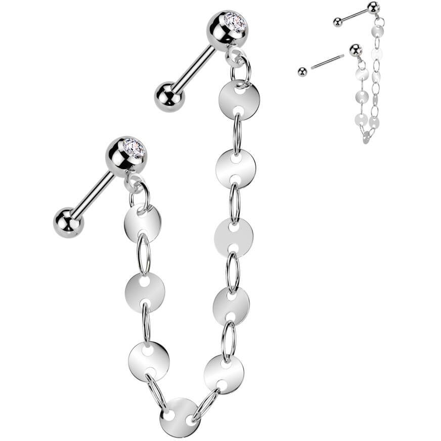 Value Pack two zirconia barbells chain