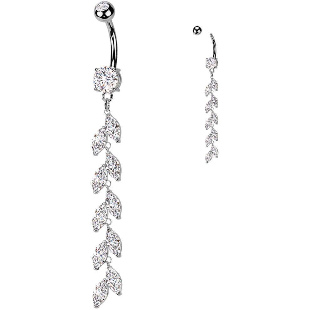 Belly Button Piercing marquise cut zirconia dangle