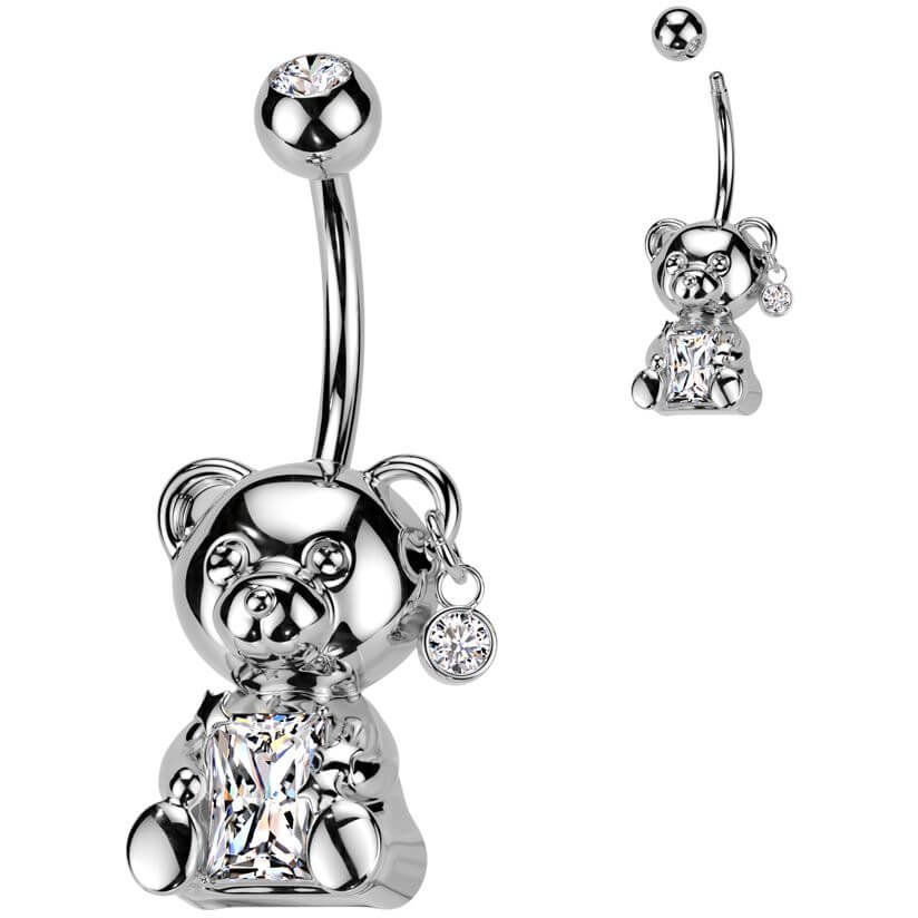 Belly Button Piercing teddy bear zirconia