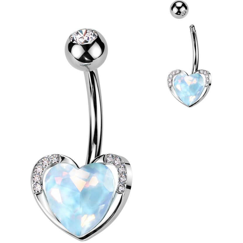 Belly Button Piercing heart zirconia