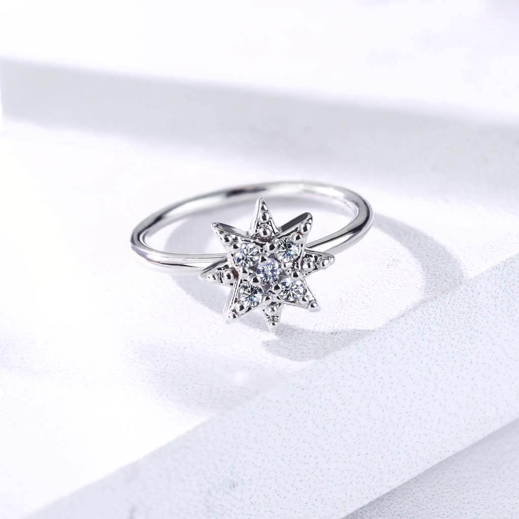 Anello Piercing Stella di zirconi Pieghevole