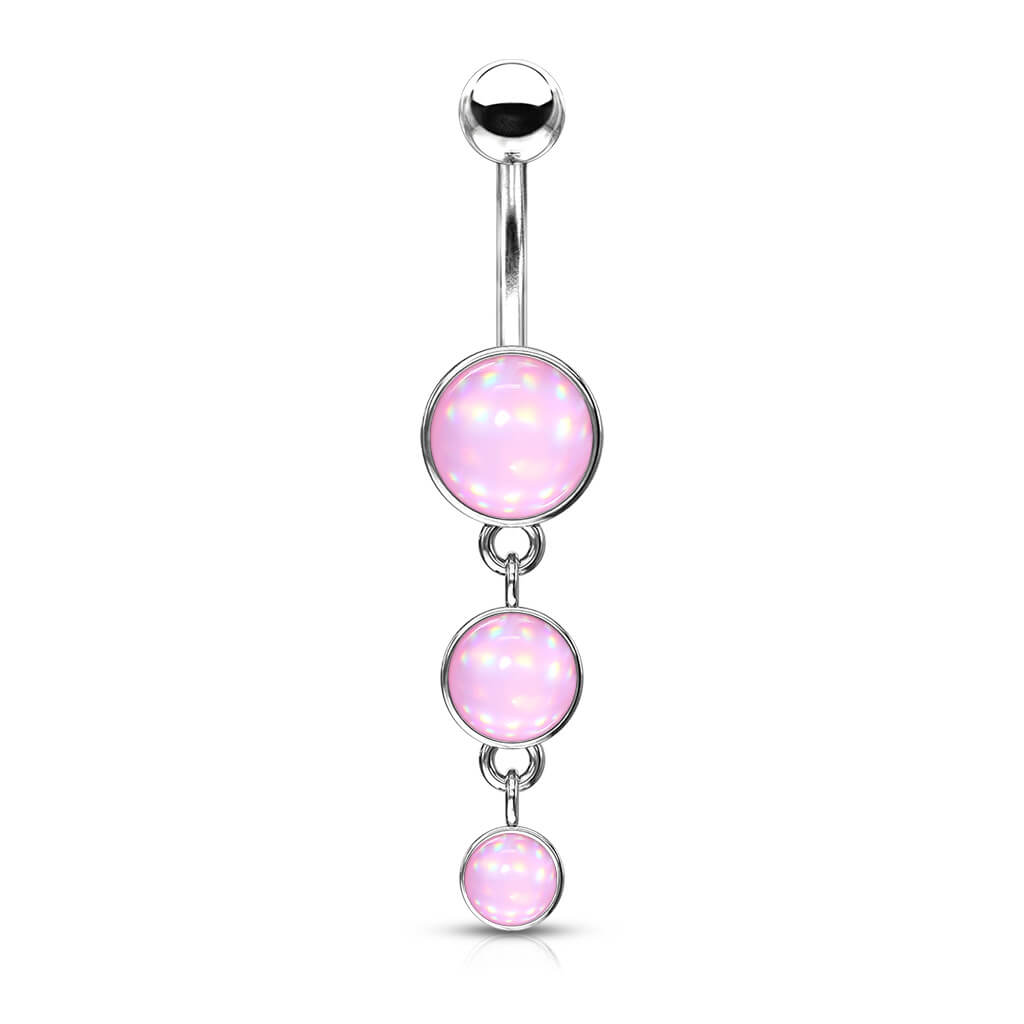 Piercing Nombril Pendentif 3 Pierres Synthétiques Lumineuses