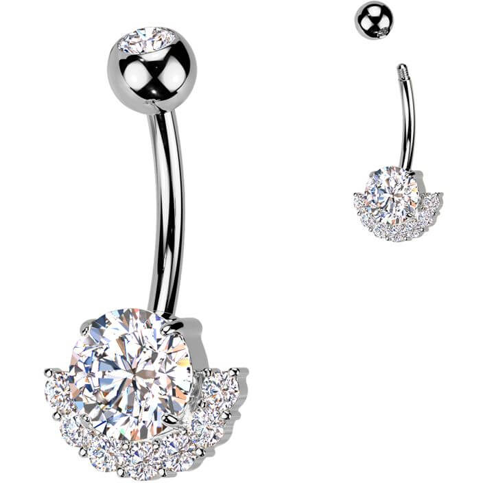 Belly Button Piercing titanium brass zirconias