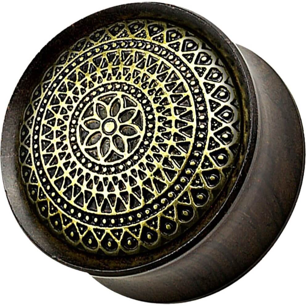 Plug Flor tribal de madera de ébano