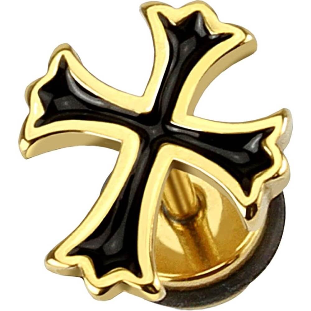 Plug falso Cruz oro Rosca interna