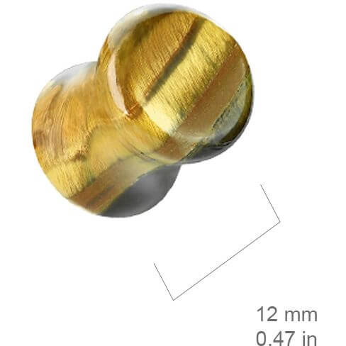 Plug tiger eye double flare semi precious stone