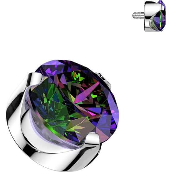 Titanium top round zirconia prong setting Internally Threaded