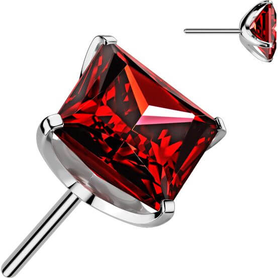 Titanium top square zirconia prong setting Push-In