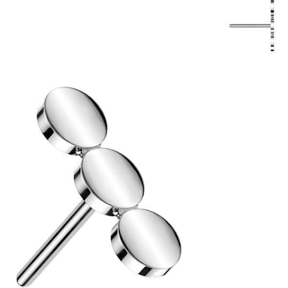 Titanium top three flat circles Push-In