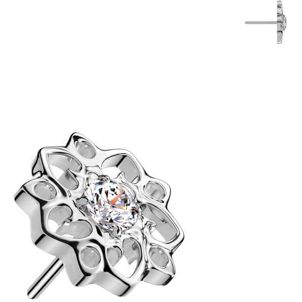 Titanium top flower zirconia Push-In