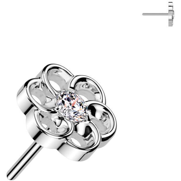 Titanium top flower zirconia Push-In
