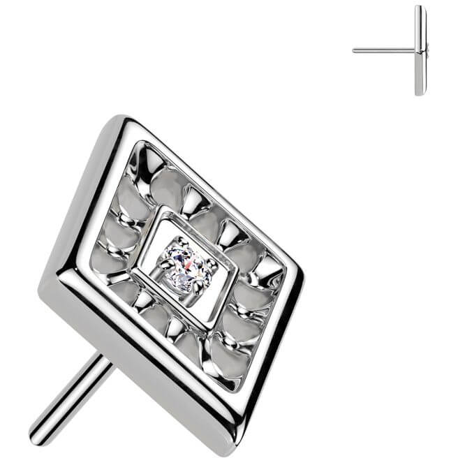 Titanium top diamond cut zirconia Push-In