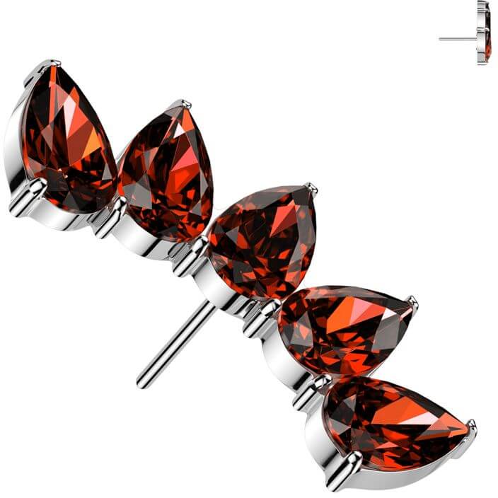Titanium top 5 teardrop zirconias Push-In