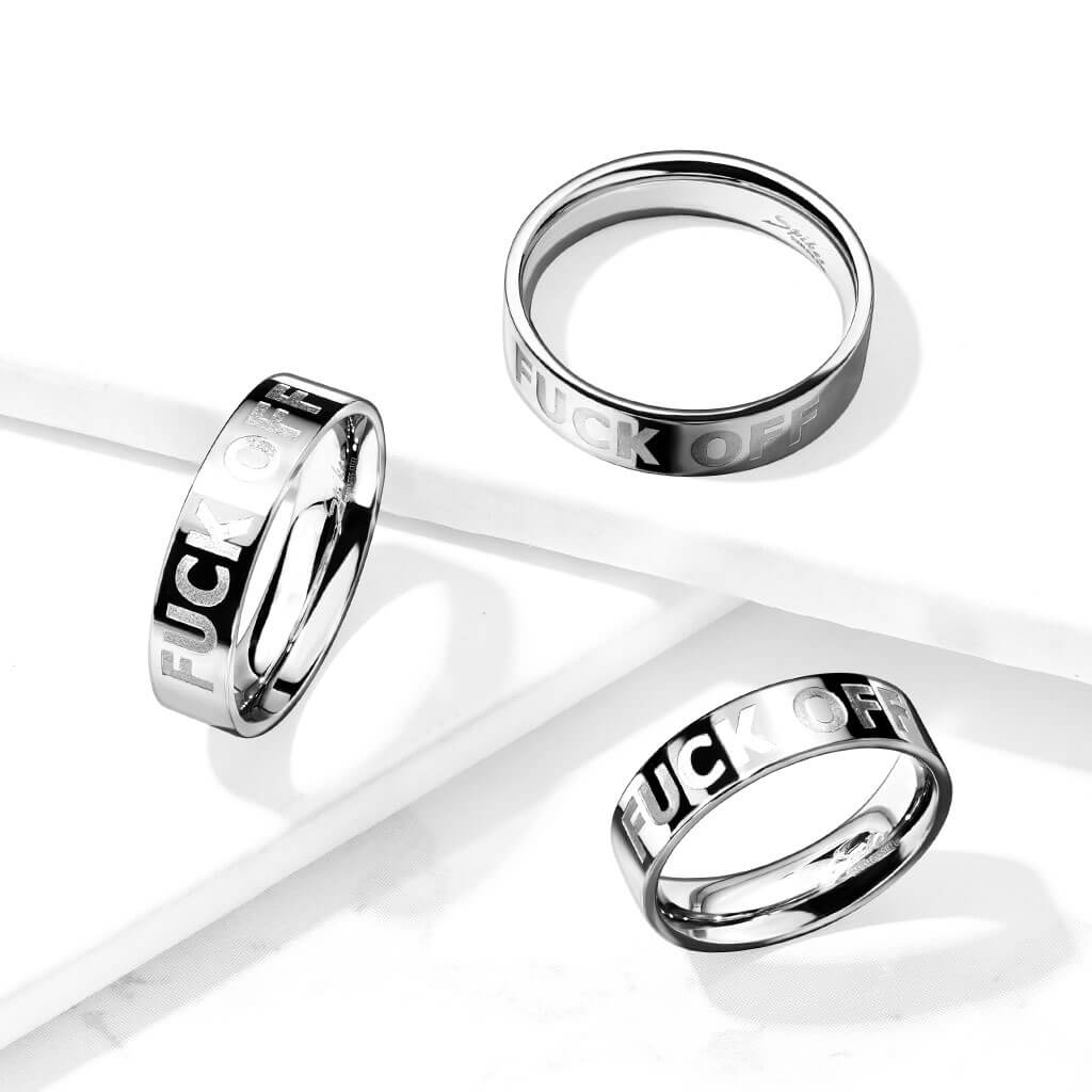 Argento con scritta FUCK OFF