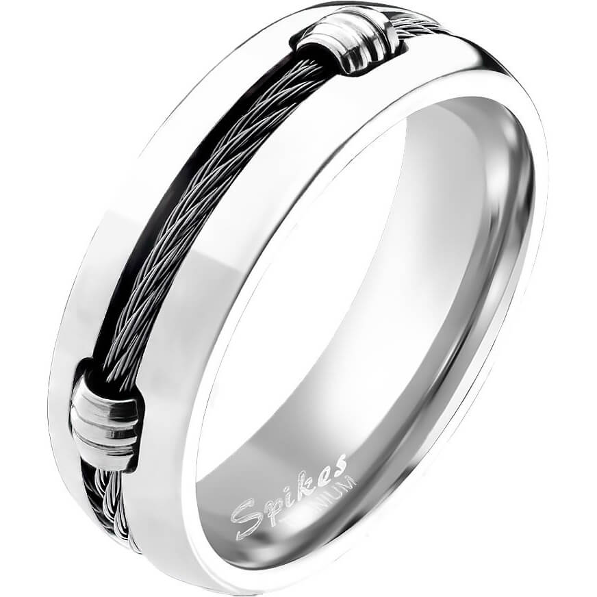 Titanio Plata con alambre negro