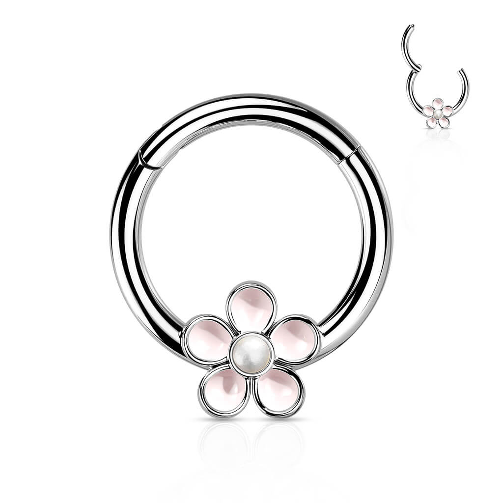 Anello Piercing Design a fiore Clicker