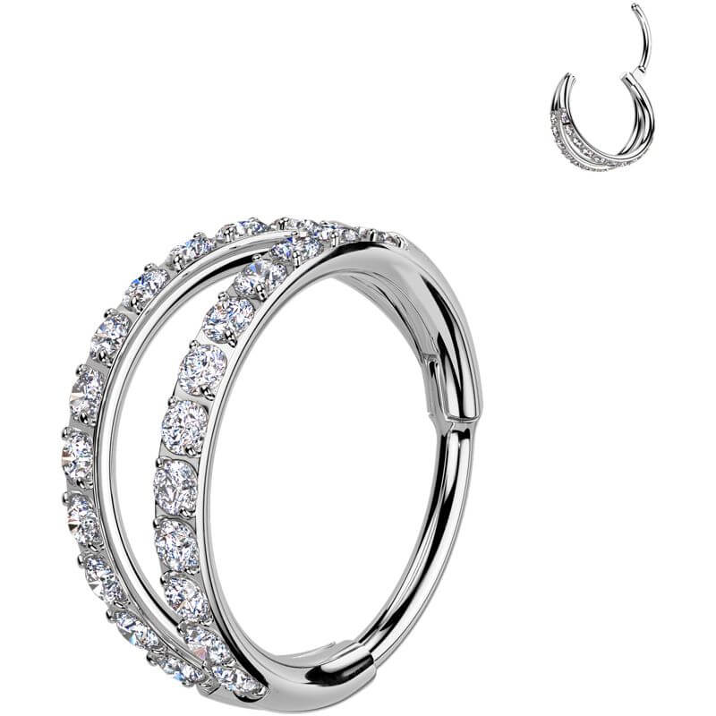 Titanium Ring double hoop zirconia Segment
