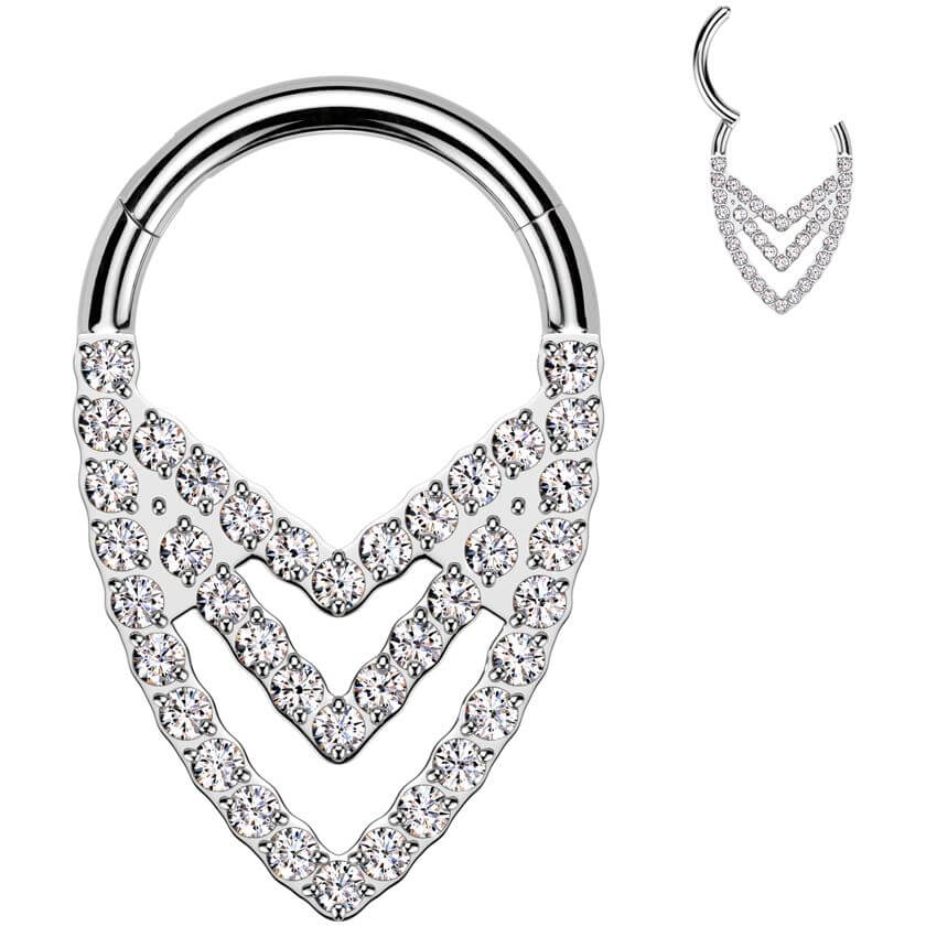 Titanium Ring triple chevron Segment