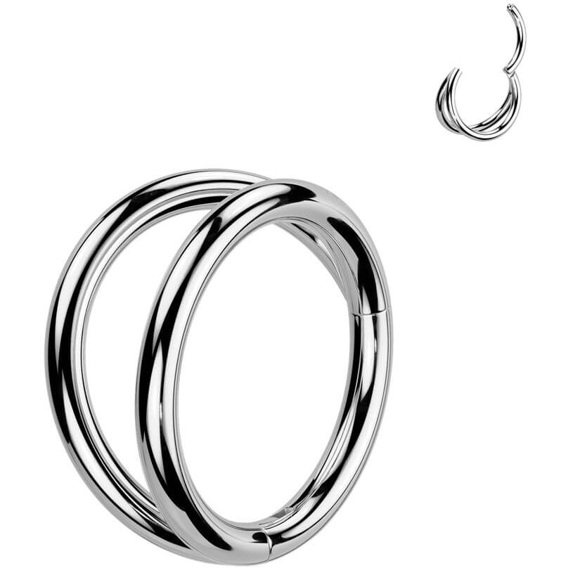 Titanium Ring double hoop Segment
