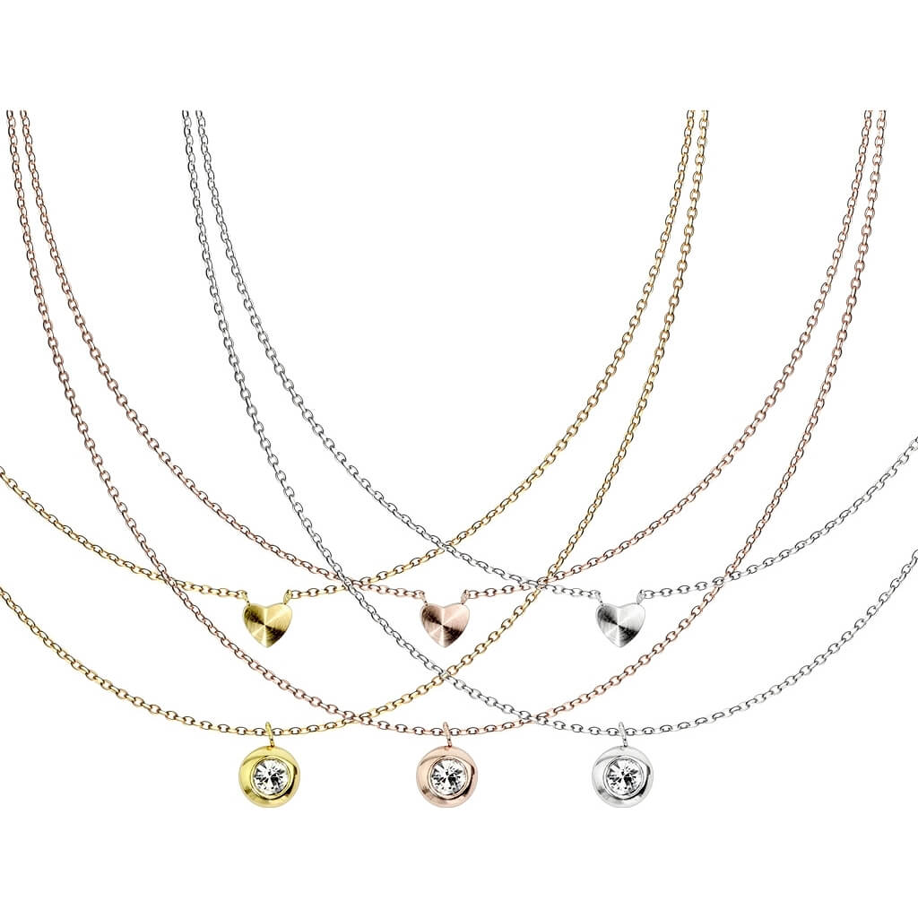 Dos niveles con corazón y bola de circonita