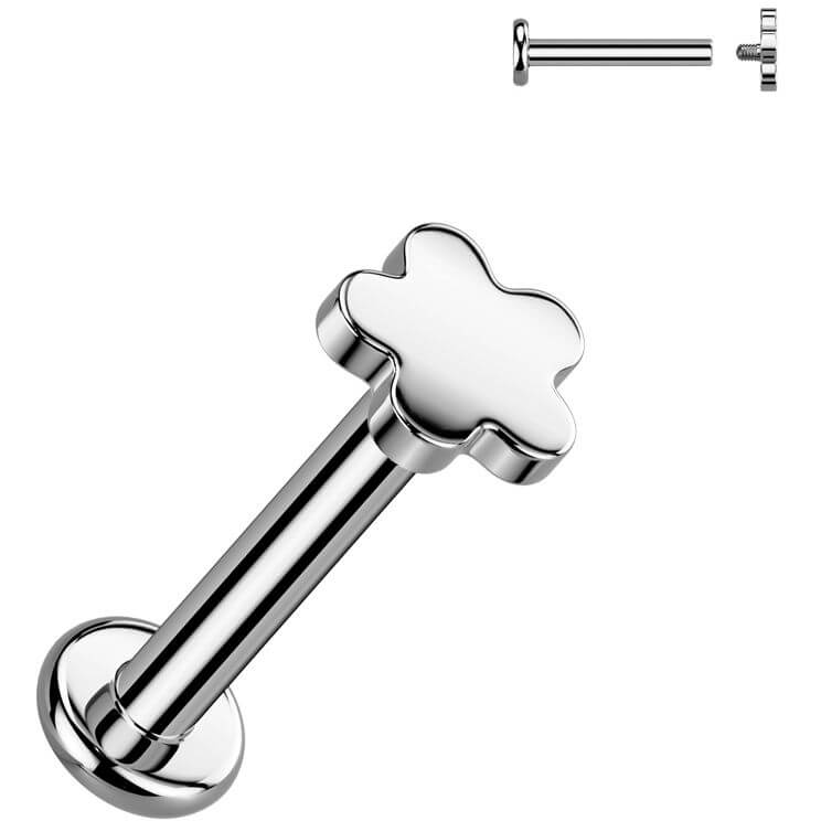 Titanium Labret flower Internally Threaded