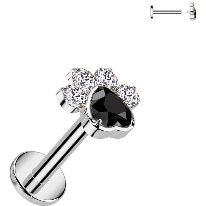 Titanium Labret paw zirconia Internally Threaded