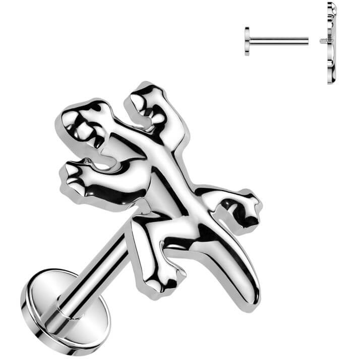 Titanium Labret lizard gecko Internally Threaded