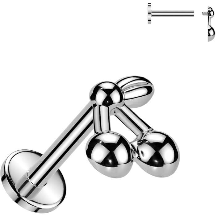 Titanium Labret cherries Internally Threaded