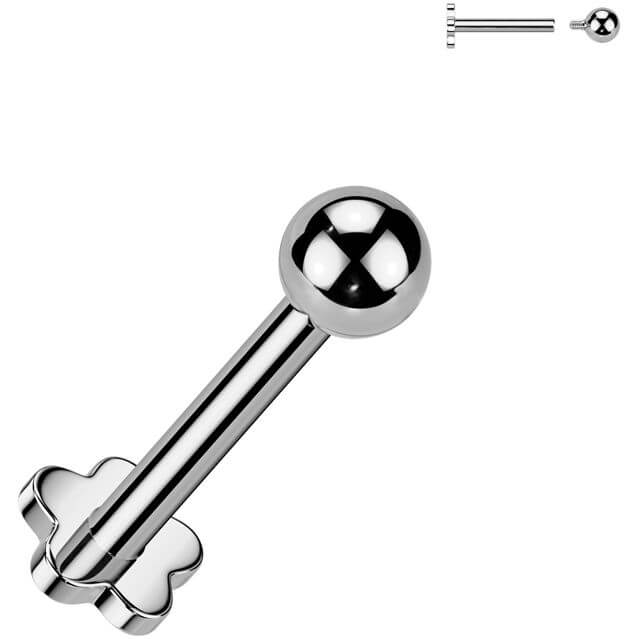 Titanium Labret ball flower base Internally Threaded