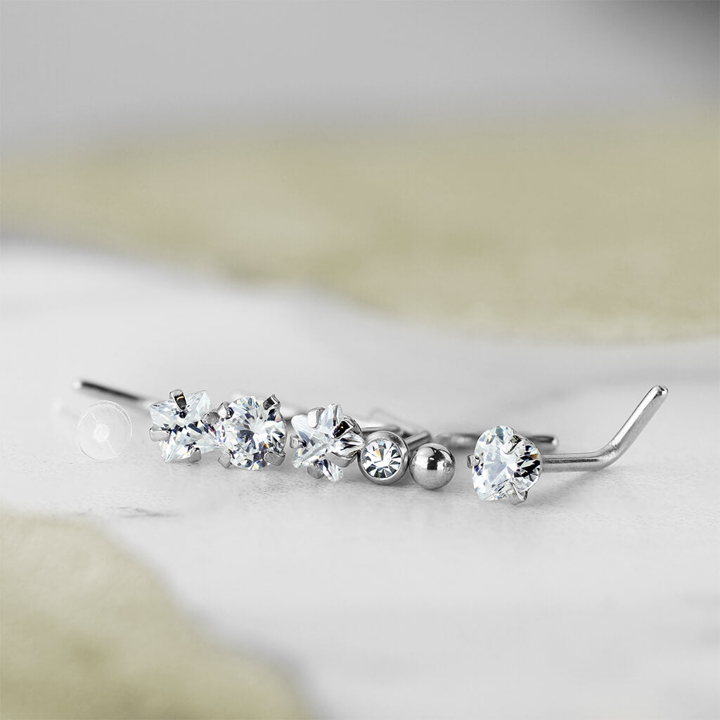 Kolczyk do nosa zestaw cyrkonia