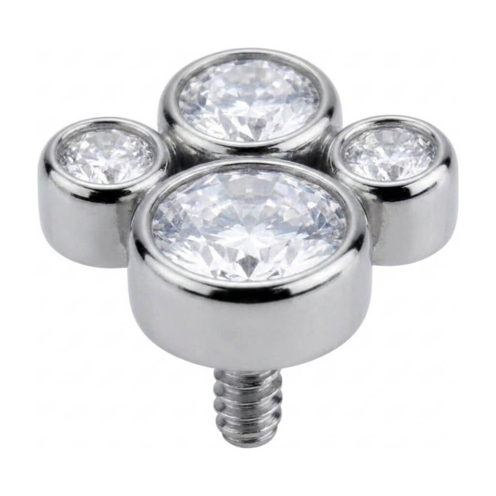 Titanium Top Four Point Cross Cluster Internally Threaded