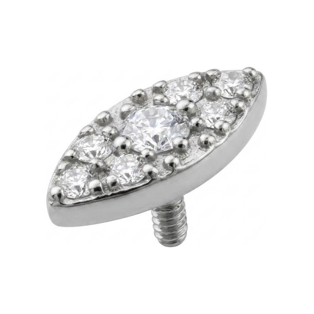 Titanium Top Marquise Zirconia Cluster Internally Threaded