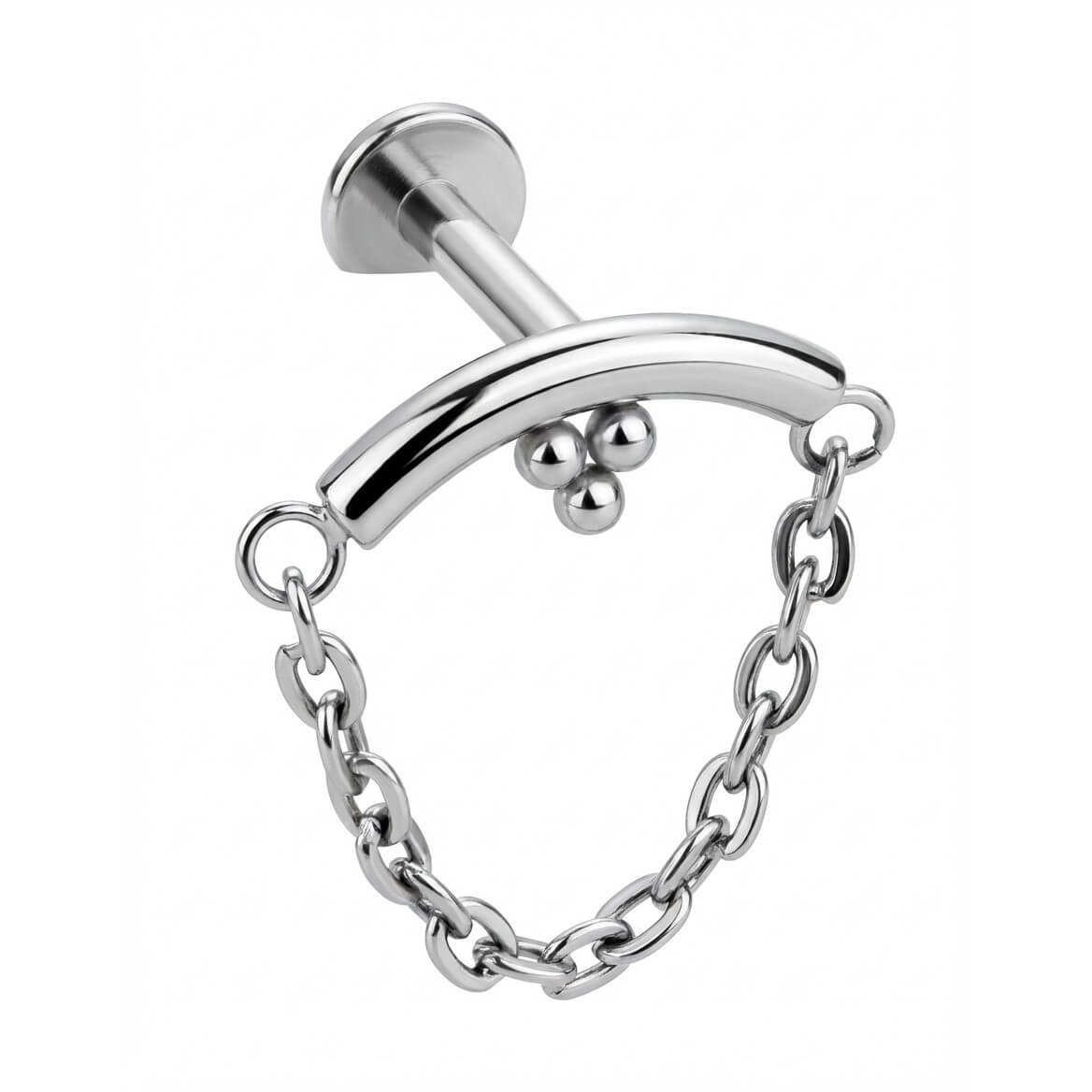 Titanium Labret 7 cubic zirconias Internally Threaded