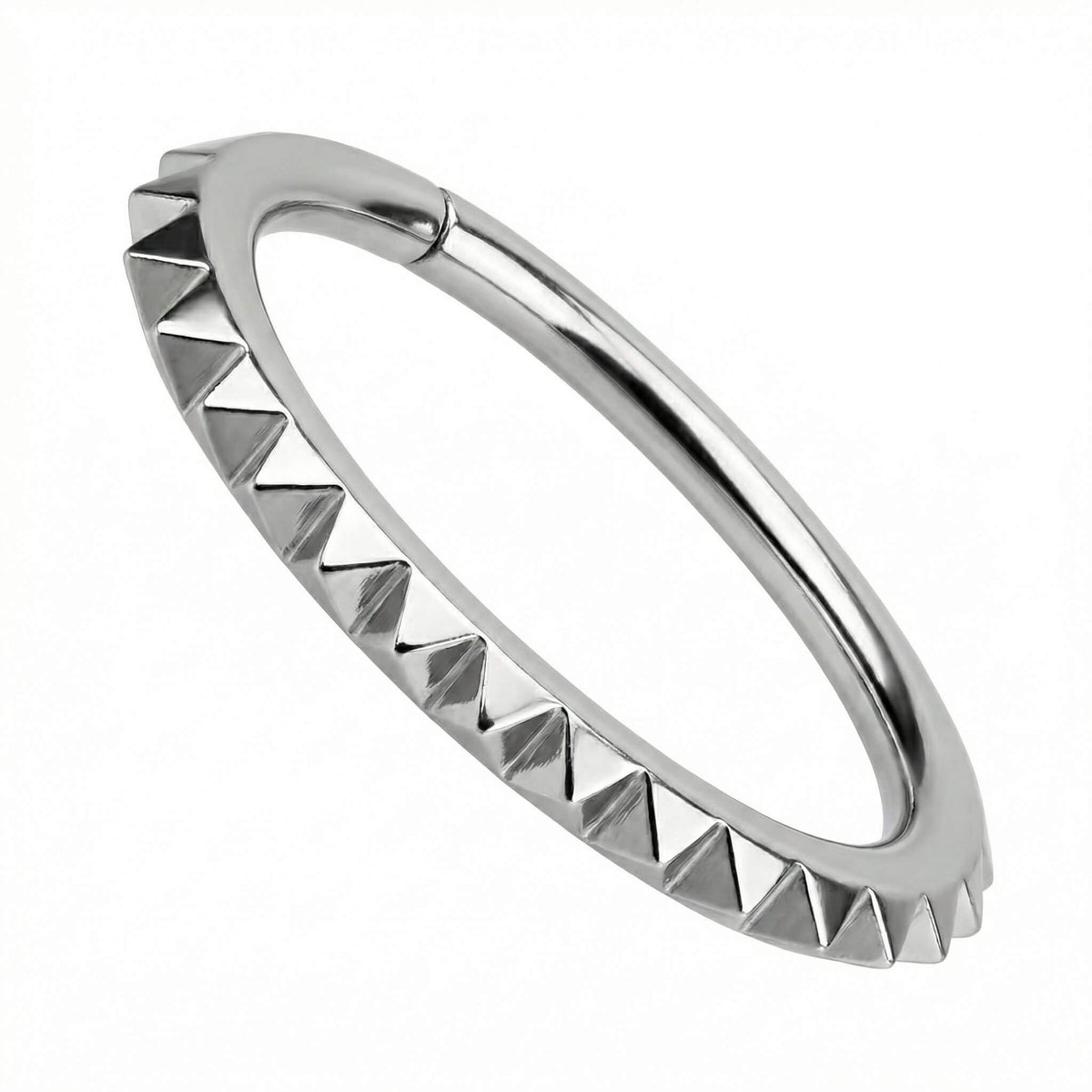 Titanium Ring Pyramid Spike Edge Clicker