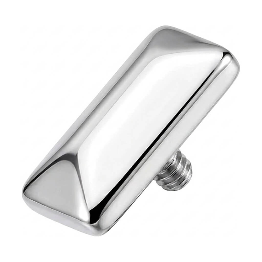 Titanium Top Beveled Geometric Rectangle Internally Threaded