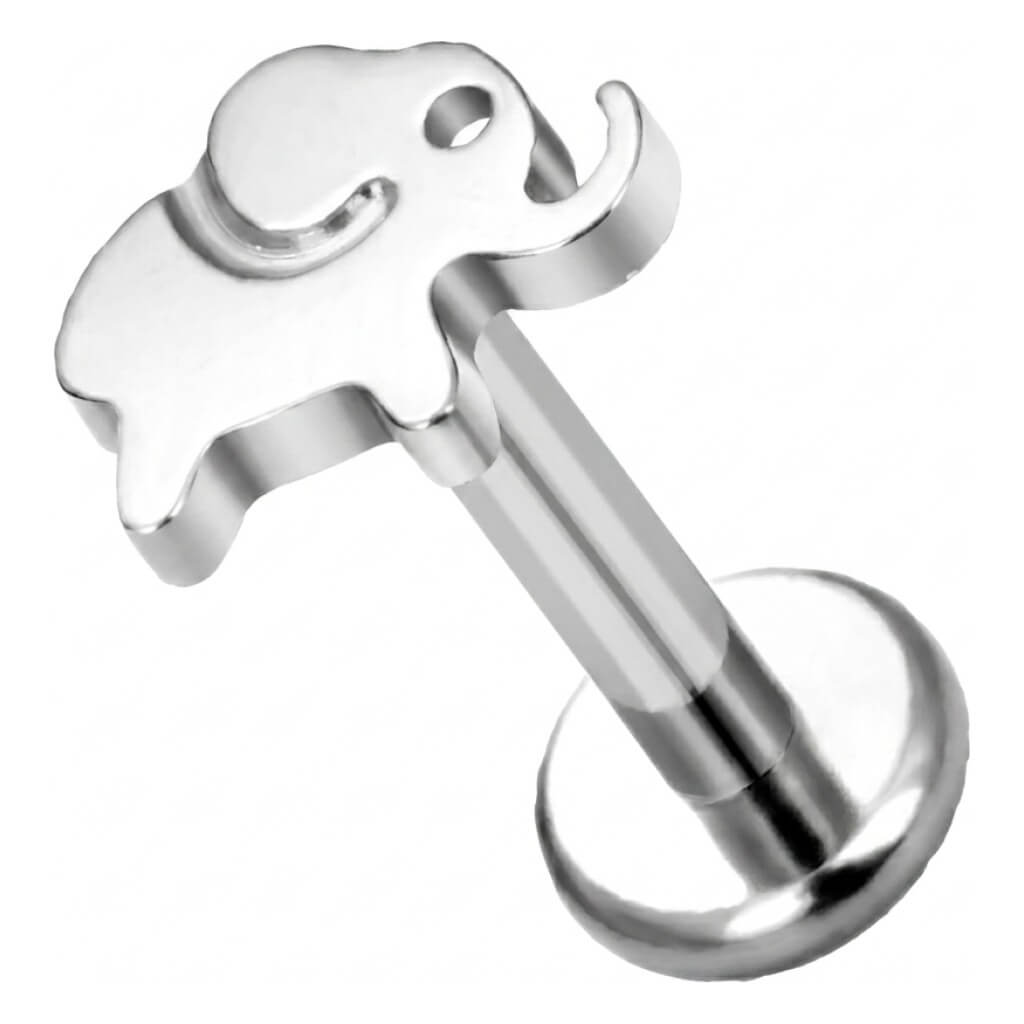 Titanium Labret Elephant Internally Threaded