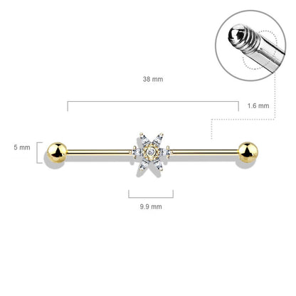 Barbell Industrial Zircone a fiore