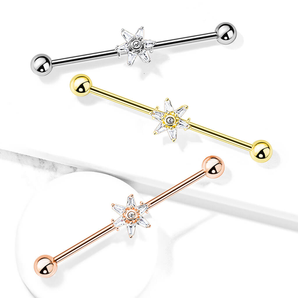 Industrial Barbell Flower Zirconia