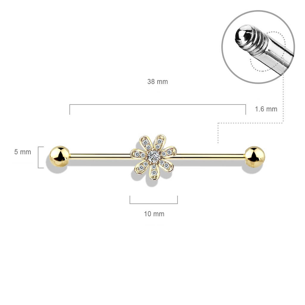 Industrial Barbell Flower Zirconia