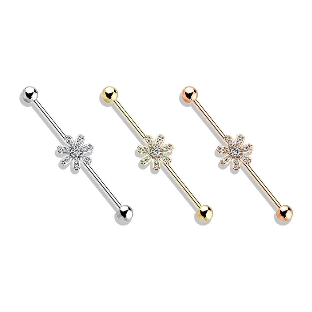 Industrial Barbell Flower Zirconia