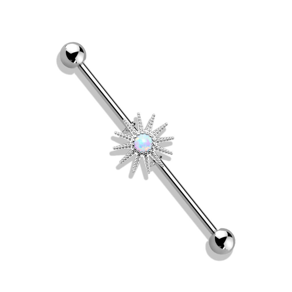 Industrial Barbell Sun Zirconia